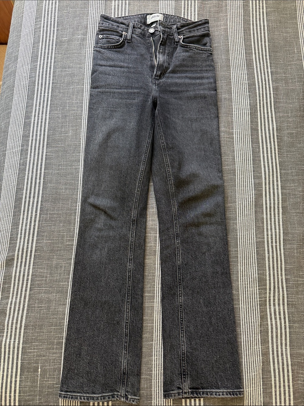 Agolde Straight Leg Jeans in Black Wash